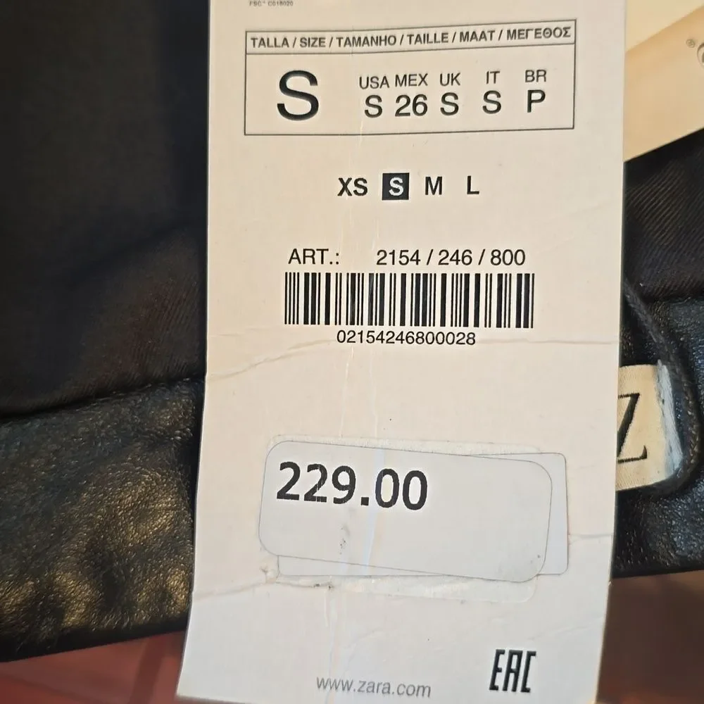 100% SHEEP LEATHER GENUINE PURE LEATHER MOTO DRESS ZARA